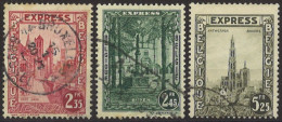 BELGIO 1929 Vedute - Espressi N. 2, 3, 5 Usati - 1929-1937 Heraldischer Löwe