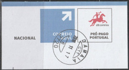 Fragment - Postmark DAMAIA -|- Correio Azul. Pré-Pago / Prepaid Blue Mail - Usado