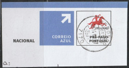 Fragment - Postmark REDONDO -|- Correio Azul. Pré-Pago / Prepaid Blue Mail - Usado