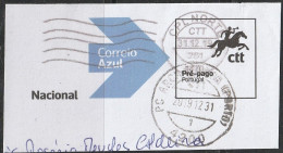 Fragment - Postmark CPL NORTE . ARCA DE ALVA (PORTO) -|- Correio Azul. Pré-Pago / Prepaid Blue Mail - Used Stamps