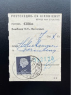 NETHERLANDS 1963 GORINCHEM 17-07-1963 PAYMENT RECEIPT POSTGIRO NEDERLAND ACCEPTGIRO STORTINGSKOSTEN - Brieven En Documenten