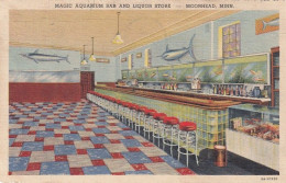 Moorhead Minnesota, Magic Aquarium Bar And Grill, Restaurant, Fish C1930s Vintage Curteich Linen Postcard - Autres & Non Classés