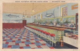 Moorhead Minnesota, Magic Aquarium Bar And Grill, Restaurant, Fish C1930s Vintage Curteich Linen Postcard - Other & Unclassified