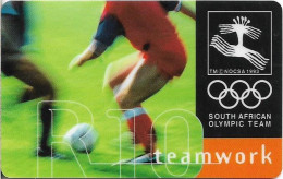 S. Africa - Telkom - S. Africa Olympic Sports Team, Teamwork, Cn. Above ''Phonecard'', Chip Siemens S31, 1996, 10R, Used - Sudafrica