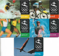 S. Africa - Telkom - Olympic Sports Team Complete Set Of 5 Cards, Chip Siemens S35, 1996, 10R, Used - Südafrika