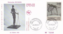 FDC--1993--Art Contemporain --Germaine  RICHIER  --EUROPA .............cachet  PARIS-75 - 1990-1999