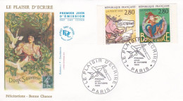 FDC--1993-- Le Plaisir D'écrire -- Félicitations--Bonne Chance  (2 Valeurs)..........cachet  PARIS-75 - 1990-1999