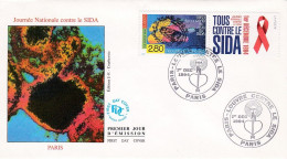 FDC--1994--Journée Nationale Contre Le SIDA  ..........cachet (Coeur)   PARIS - 75 - 1990-1999