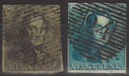 BELGIO 1849 - Effige Di Re Leopoldo 1° - N. 1 E 2 Usati - 1849-1865 Medaglioni (Varie)