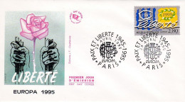 FDC--1995-- EUROPA --Paix  1945--rose ..........cachet    PARIS - 75 - 1990-1999
