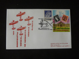 Lettre Vol Special Flight Cover Arad Yverdon Championnat Mondial Acrobatie Roumanie 1990 - Storia Postale