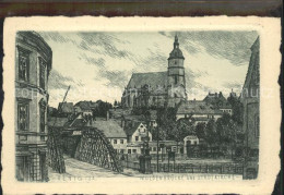 42301137 Penig Muldenbruecke Und Stadtkirche Radierung Penig - Penig