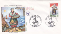 FDC--1995--Santons De Provence--  La Poissonnière   .......cachet    MARSEILLE - 13 - 1990-1999