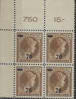 Luxembourg - Luxemburg - Timbres - 1935  Charlotte   Bloc à 4    70c/75c.    MNH**   Rare    VC.128,- - 1926-39 Charlotte Rechterzijde