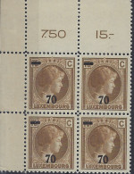 Luxembourg - Luxemburg - Timbres - 1935  Charlotte   Bloc à 4    70c/75c.    MNH**   Rare    VC.128,- - 1926-39 Charlotte Rechtsprofil