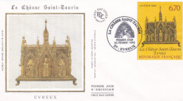 FDC Soie --1995-- EVREUX-- La Châsse Saint Taurin    .......cachet  EVREUX - 27 - 1990-1999