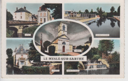 CPSM Le Mesle-sur-Sarthe (pour Le Mêle-sur-Sarthe) Avec 5 Vues L'église, Le Pont, La Laiterie, Cascade De La Piscine... - Le Mêle-sur-Sarthe