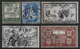 Irlanda Ireland 1934-1949 5val Mi N.61,67,85,96,108 US - Oblitérés