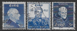 Irlanda Ireland 1957 Redmond Brown Wadding 3val Mi N.128,132,134 US - Oblitérés