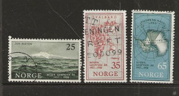 Norway  1957 Jan Mayen Island, Painting. Maps Of Svalbard (Spitsbergen) And Queen Mauds Land, Mi 411-413 Cancelled(o) - Used Stamps