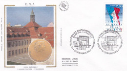 FDC Soie  --1995-- 50 Ans De L'E.N.A    .......cachet  STRASBOURG - 67 - 1990-1999