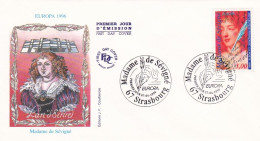 FDC --1996-- EUROPA 1996--Madame De Sévigné  (l'Art D'écrire)     .......cachet  STRASBOURG - 67 - 1990-1999