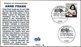 Allemagne 1979 Y&T 857 Sur FDC. 50ème Anniversaire De La Naissance D'Anne Franck, Martyre Juive Du Nazisme. Rose - Judaika, Judentum