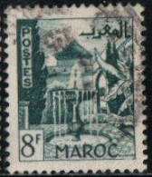 Maroc 1949 Yv. N°283 - 8f Vert-bleu Jardins à Meknès - Oblitéré - Usados