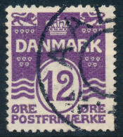 Denmark Danemark Danmark 1926: 12ø Violet Wavy Lines, F+ Used, AFA 168 (DCDK00456) - Gebraucht