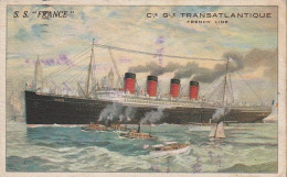 AK S.S. France - Cie. Gle. Transatlantique French Line - 1913  (66904) - Paquebots