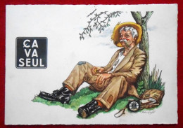 Carte De Vœux 1951. Publicité "ça Va Seul". Illustrateur André Lenglet - Werbung