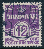 Denmark Danemark Danmark 1926: 12ø Violet Wavy Lines, VF Used, AFA 168 (DCDK00458) - Gebraucht