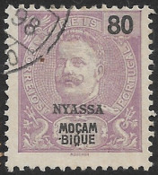 Niassa – 1898 King Carlos 80 Réis Used Stamp - Nyassa