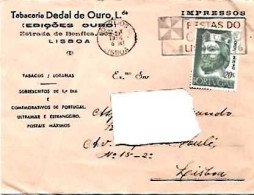 Portugal & Marcofilia, PUB Tabacaria Dedal De Ouro Lda., Lisboa 1956  (6868) - Storia Postale