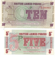 2 Billets Anciens /British Armed Forces /  5 And 10 New Pence/ /Non Daté     BILL271 - British Armed Forces & Special Vouchers