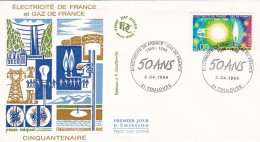 FDC --1996--50 Ans Electricité Et Gaz De France ....cachet  TOULOUSE -31 - 1990-1999