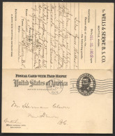 UY3 UPSS MR5 Sep.5b Postal Card With Reply Seattle WA To New Denver Canada 1902 - ...-1900