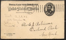 UY3m Message Card Bloomsburg PA To Orchard Park NY 1903 - ...-1900