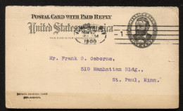 UY3m Message Card Milwaukee WI To St. Paul MN 1900 - ...-1900