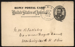 UY3r Reply Card PLATEFLAW Sabina OH To Washington OH 1904 - ...-1900