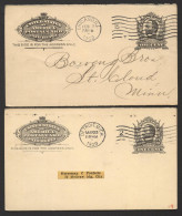 UY4m 2 Message Cards Chicago IL + Detroit MI 1908-09 - 1901-20