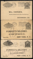 UY4r 3 Reply Cards Used GA + NJ 1905-10 - 1901-20