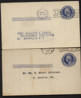 UY5m 2 Message Cards New York NY To Brooklyn NY + West Chester PA 1911-14 - 1901-20