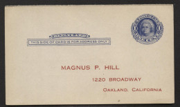 UY5r Reply Card Preprinted Oakland CA 1910 Cat. $6.00 - 1901-20