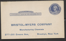 UY5r Reply Card Preprinted Brooklyn NY 1911 Cat. $6.00 - 1901-20