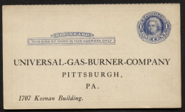 UY5r Reply Card Preprinted Pittsburgh PA 1911 Cat. $6.00 - 1901-20