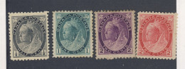 4x Canada Victoria MH Stamps; #74-1/2c #75-1c #76-2c #77-2c Guide Value = $90.00 - Nuovi