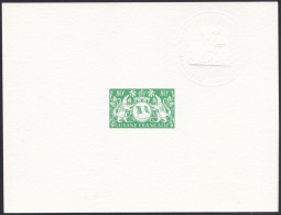 French Guiana Sc179 Arms Of Cayenne, Great Anteater, Blason, Proof, Epreuve - Other & Unclassified