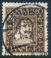 Denmark Danemark Danmark 1924: 20ø Brown Postal Anniversary, F-VF Used (DCDK00498) - Gebraucht