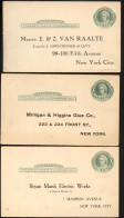 UY6r 3 Return Postal Cards Preprinted New York NY 1912-13 Cat. $34.50 - 1901-20